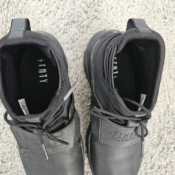 Puma Fenty By Rihanna Ignite Black Leather Lace Up Womens Trainers 6.5 - Picture 4 of 7